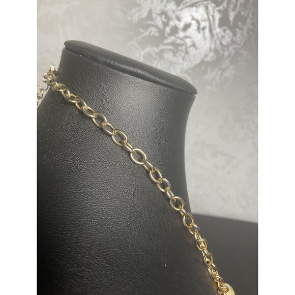 Vintage Style Gold & Cream Leaf Statement Necklace With Adjustable Chain - Picture 3 of 4